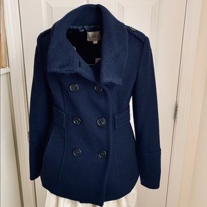 LOFT Ann Taylor Navy Blue Peacoat Double-breasted